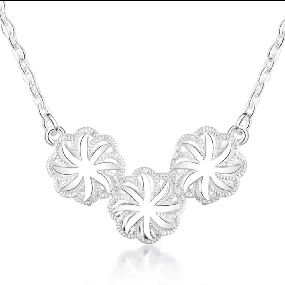 Sterling Silver Floral Necklace